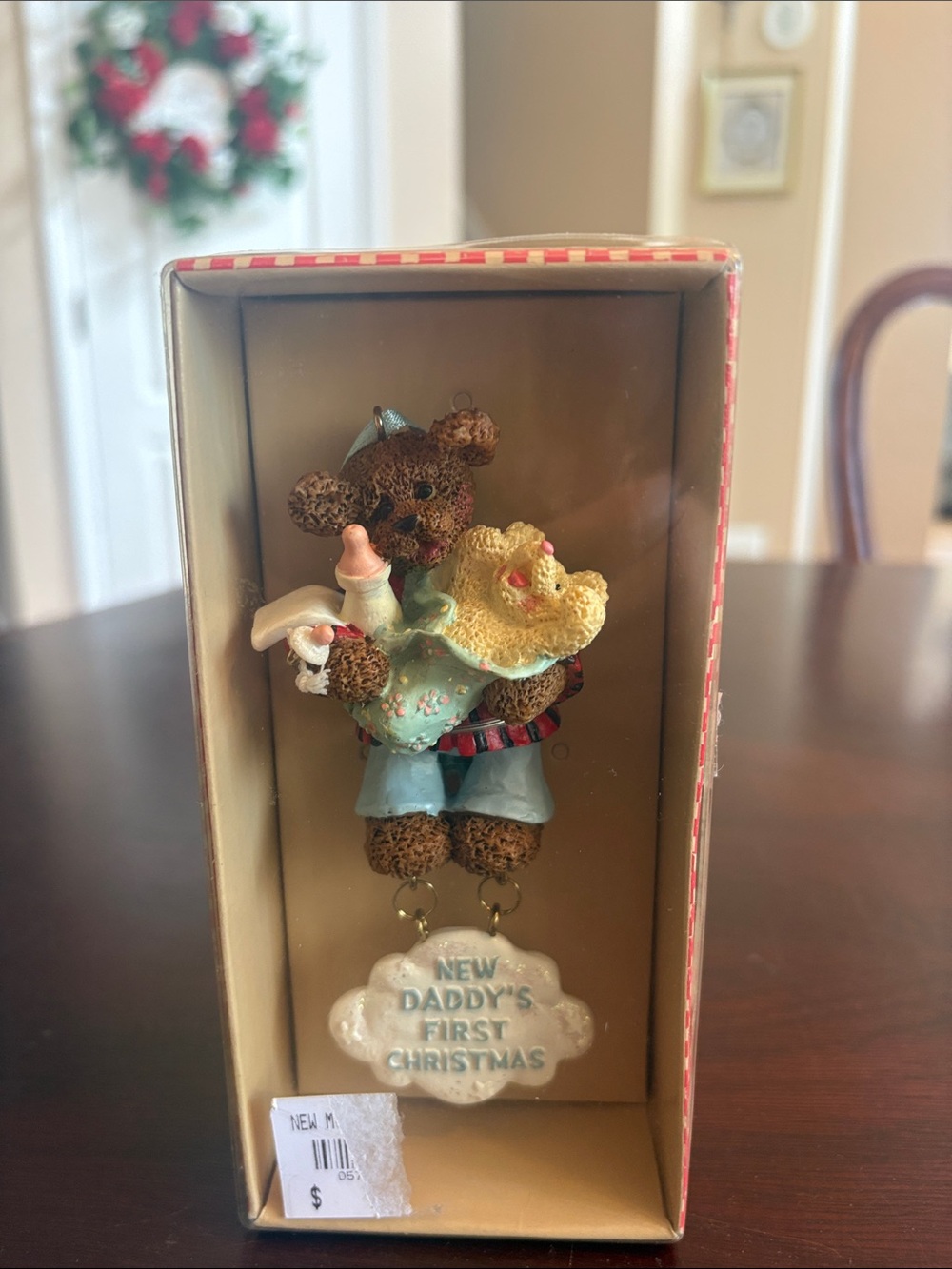 NWT -Kurt S.Adler Daddy's First Christmas Blue Bear Ornament - Unbranded